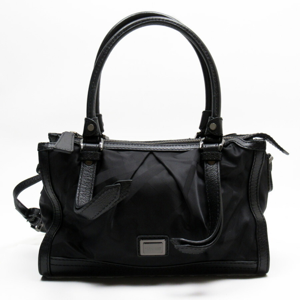 Burberry handbag bag leather Check shoulder white Beat crossbody versatile black - Picture 2 of 3